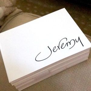 Stack of 3x4 “Jeremy” note cards. No envelopes.